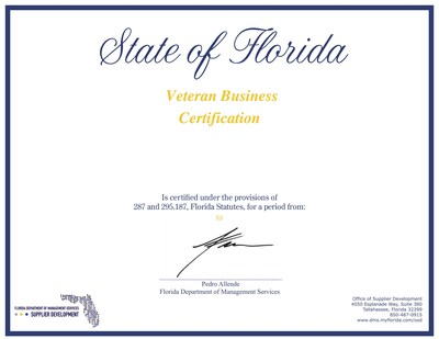 prweb.com - Fortuna BMC - Fortuna Achieves State of Florida Veteran Business Enterprise Certification