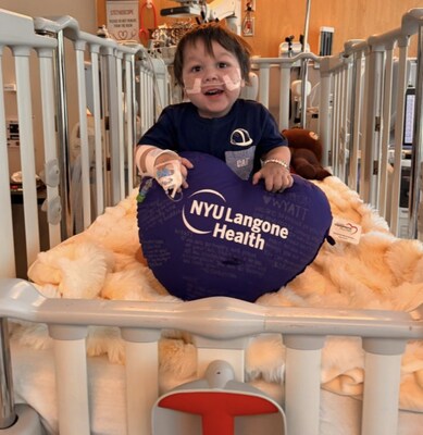 Wyatt recovers in the CCVCU following his heart transplant.