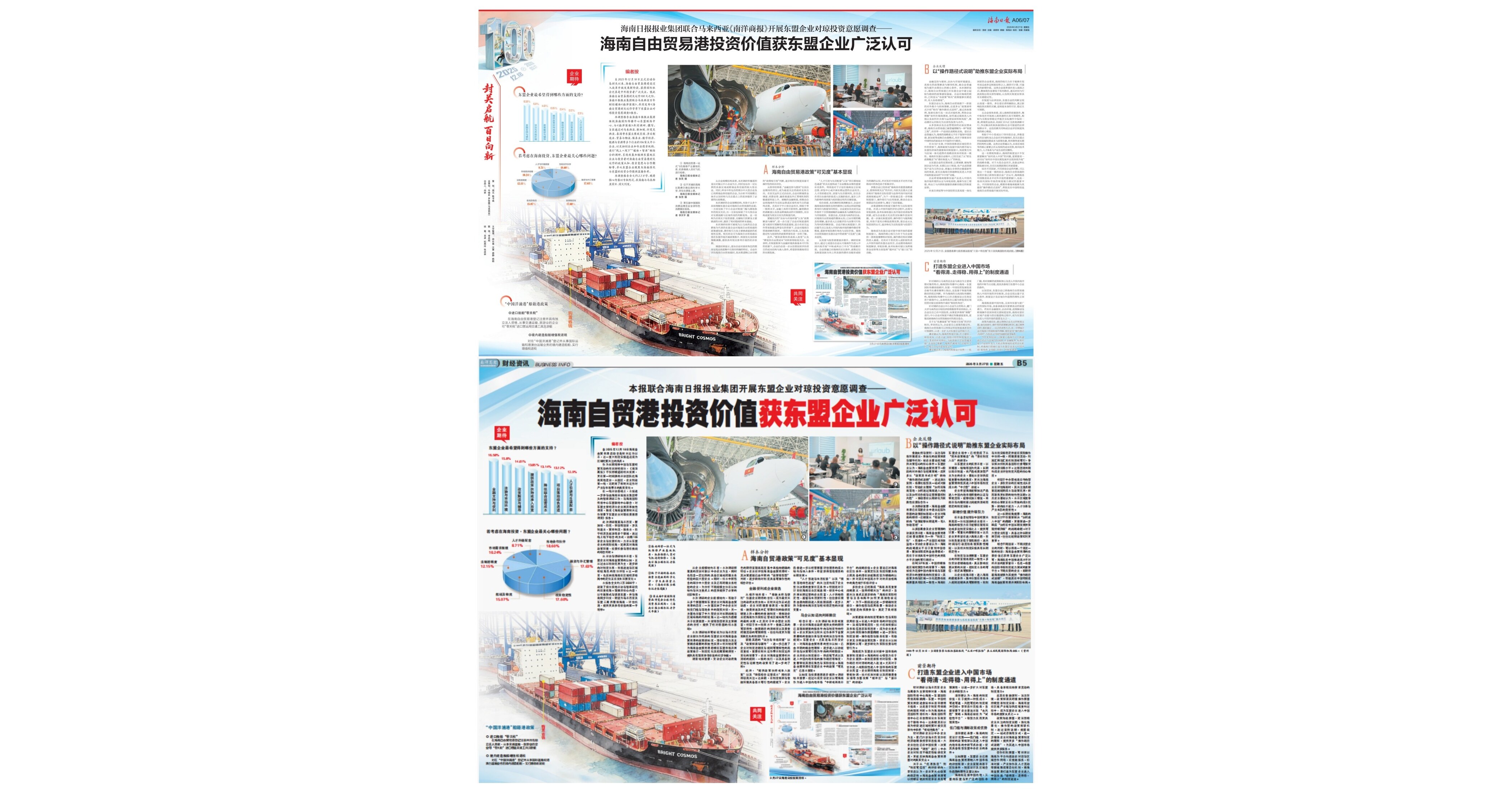 Hainan Daily Press Group dan Nanyang Siang Pau asal Malaysia Luncurkan Survei Investasi ASEAN, Bertepatan dengan 100 Hari Sistem Kepabeanan Khusus yang Diterapkan Hainan FTP
