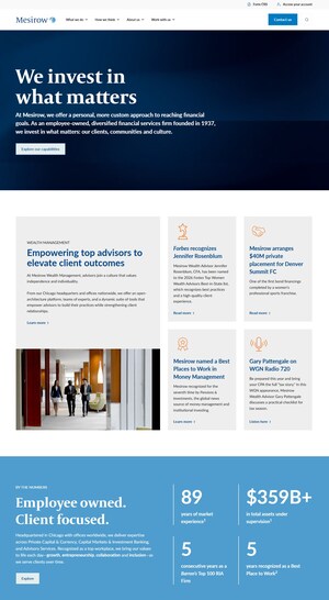 Mesirow Launches Redesigned mesirow.com to Elevate Digital Experience and Access to Firm Expertise