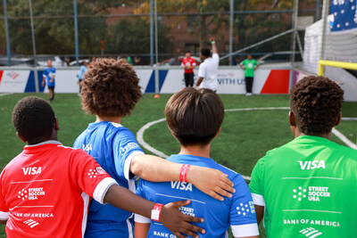 Kids at a Street Soccer camp