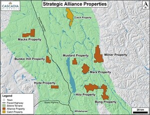 Cascadia Announces Strategic Exploration Alliance, Earn-In Agreement and Equity Investment with Agnico Eagle