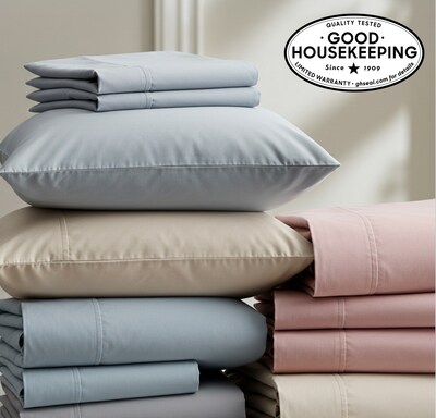 California Design Den Everyday Ease Sateen 400 Thread Count Sheet Set, winner of the Good Housekeeping 2026 Bedding Award in the 