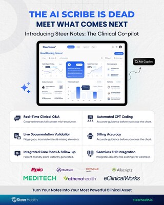 prweb.com - Steer Health - SteerNotes Is Here - The First AI That Thinks, Documents, and Cares Alongside Clinicians