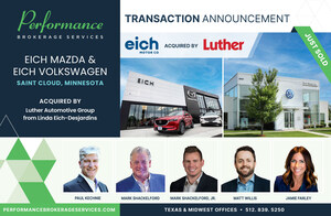 Performance Brokerage Services Advises on the Sale of Eich Mazda &amp; Eich Volkswagen in Saint Cloud, Minnesota from Linda Eich-Desjardins to Luther Automotive Group