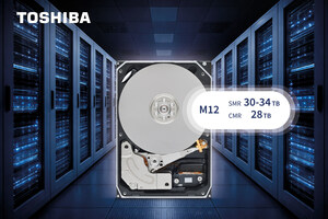 Toshiba Begins Sampling of 30-34TB SMR Nearline Hard Disk Drives