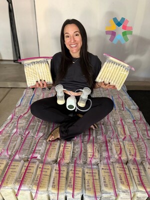 Milk Donation Challenge Champion Andrea Hayes has donated over 6,000 ounces of milk.