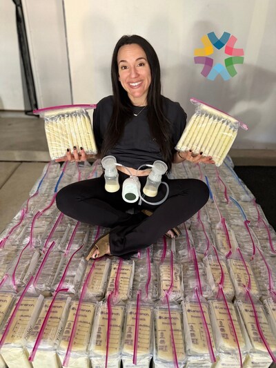 Milk Donation Challenge Champion Andrea Hayes has donated over 6,000 ounces of milk.