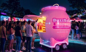 The World's Largest BuzzBallz Has Arrived: Meet the 10-foot Pink Lemonsqueezy One Night Lemonade Stand