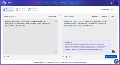 Lara Translate Plain Text Translation Lara Translate Plain Text Translation