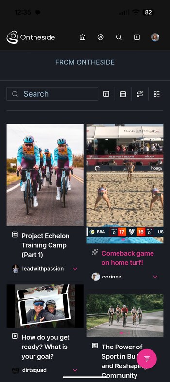 Article, Episode and Spotlight posts in main Ontheside feed.
