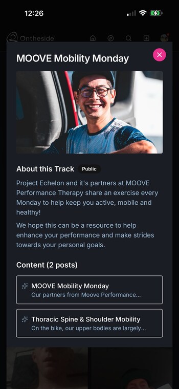 Project Echelon's MOOVE Mobility Monday Track series Ontheside.