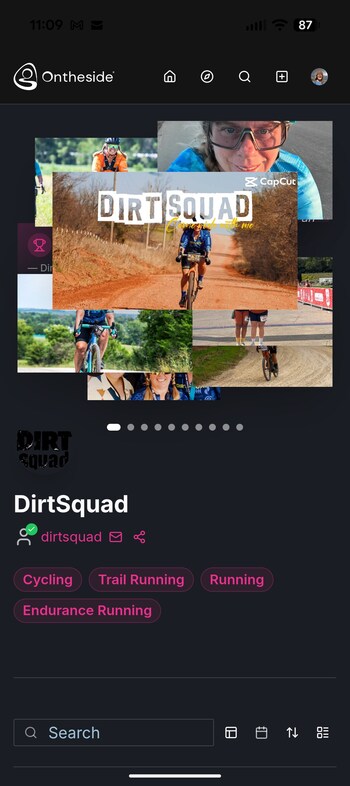 Inclusive gravel cycling group DirtSquad's Profile Ontheside.