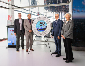 LA MONNAIE ROYALE CANADIENNE SOULIGNE LE 50e ANNIVERSAIRE DE L'OUVERTURE DE LA TOUR CN AVEC DES PIÈCES RAYONNANTES