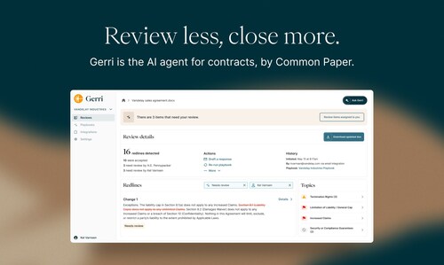 Review less, close more with Gerri, the AI agent for contract negotiation and redlines