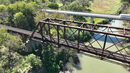 San Saba Bridge. Part of the recently completed CTXR infrastructure investments to resume rail operations along the Central Texas freight corridor. CTXR’s initial 49-mile rail rehabilitation improvements include an expansive network of bridges and crossings, including major structures crossing the Colorado and San Saba Rivers. San Saba Bridge. Part of the recently completed CTXR infrastructure investments to resume rail operations along the Central Texas freight corridor. CTXR’s initial 49-mile rail rehabilitation improvements include an expansive network of bridges and crossings, including major structures crossing the Colorado and San Saba Rivers.