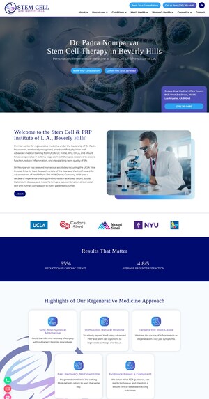 Los Angeles Physician Dr. Padra Nourparvar Launches StemWavePro.com to Expand Patient Education on Regenerative Medicine