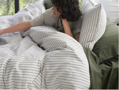 PureWoven™ Striped Washed Cotton Duvet Cover