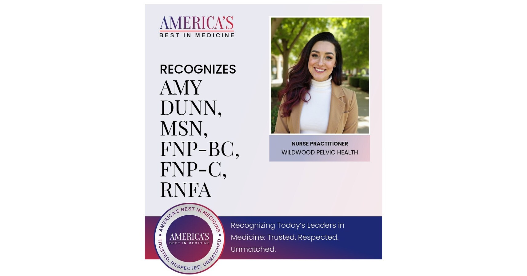 Americas Best in Medicine Honoree Amy Dunn Launches Wildwood Pelvic Health, Filling a Vital Gap in Idahos Healthcare Crisis