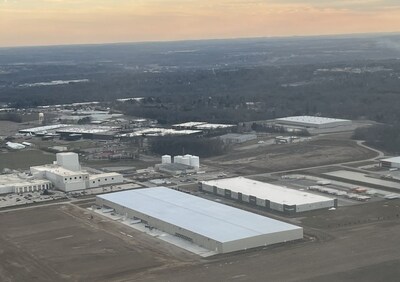 An aerial view of the new 408,000-square-foot Jarrett warehouse facility in Wooster, Ohio. (Jarrett) An aerial view of the new 408,000-square-foot Jarrett warehouse facility in Wooster, Ohio. (Jarrett)
