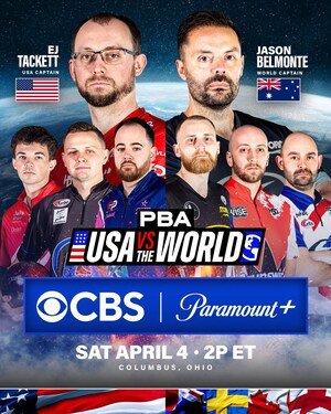 Pro Bowlers Association's "PBA USA vs. The World" to air live on CBS and Paramount+ Saturday, April 4 at 2p ET