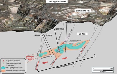 Figure 1- High-grade silver within the mineralized breccia zone