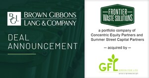 BGL Announces the Sale of Frontier Waste Solutions to GFL Environmental