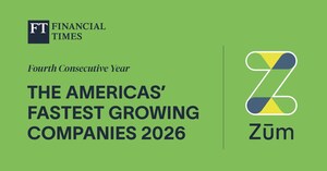 Financial Times Names Zum to Its 2026 List of Americas' Fastest Growing Companies