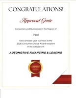 Consumer Choice Award for Business Excellence in Auto Financing 2026