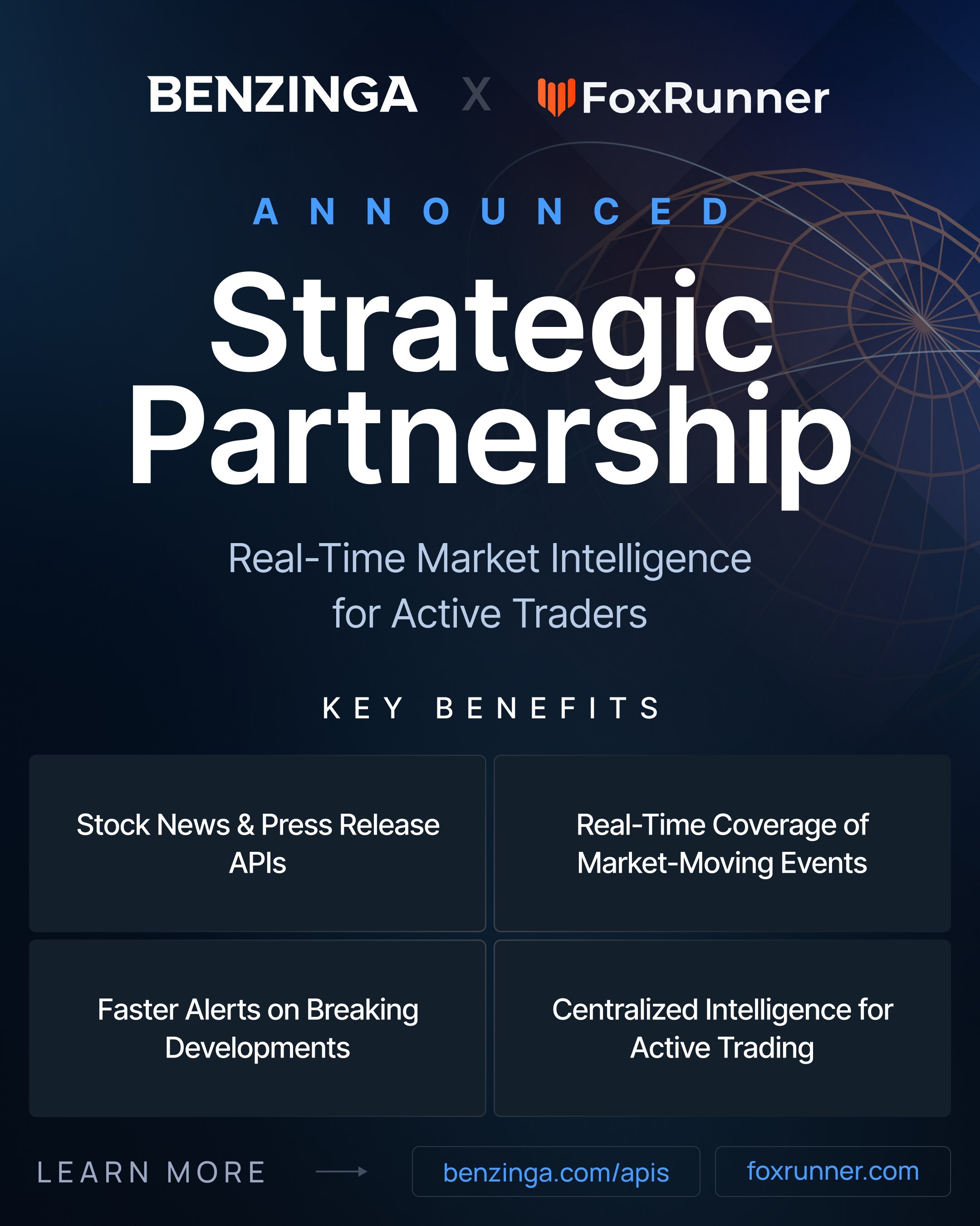 Benzinga and FoxRunner Establish Data Relationship to Enhance Real-Time Market Intelligence for Active Traders