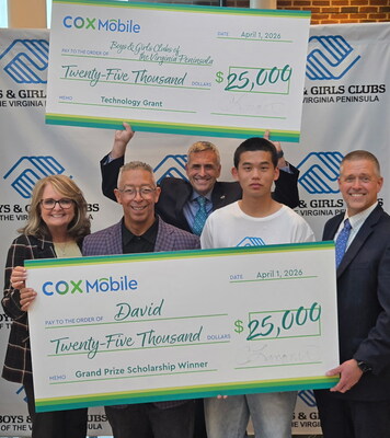 David from Boys & Girls Clubs of the Virginia Peninsula was named Cox Mobile's 2026 Grand Prize Winner.
