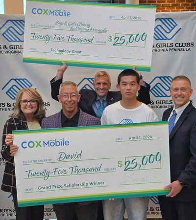 David from Boys & Girls Clubs of the Virginia Peninsula was named Cox Mobile's 2026 Grand Prize Winner.
