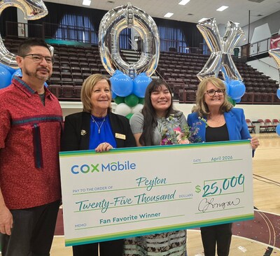 Peyton from Boys & Girls Club of Tahlequah, Oklahoma, was named the nationwide Cox Mobile's Fan Favorite Winner.