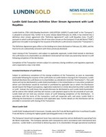 Lundin Gold Executes Definitive Silver Stream Agreement with LunR Royalties (CNW Group/Lundin Gold Inc.)
