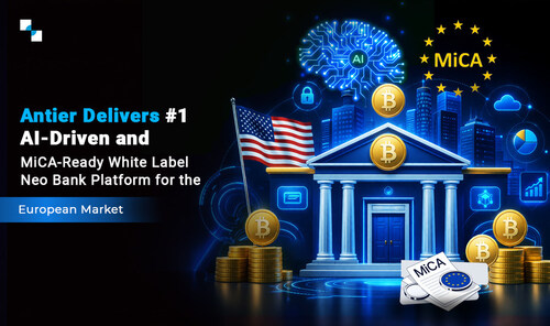 Antier Delivers #1 AI-Driven and MiCA-Ready White Label Neo Bank Platform for the European Market (PRNewsfoto/Antier Solutions)