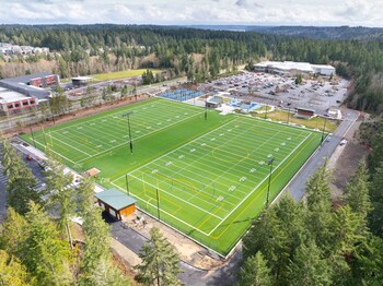 Aerial view of the new Gig Harbor Sports Fields