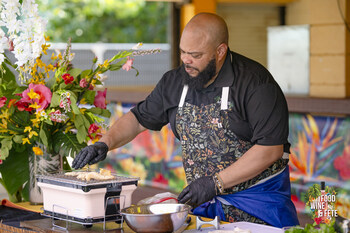 Chef Alain Lemaire returns this year to give our VIP a taste of his infamous Haitian style Conch Tacos (Photo by Ricardo Reyes)