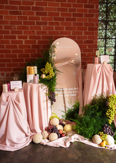 Philosophy showcases iconic shower gels.