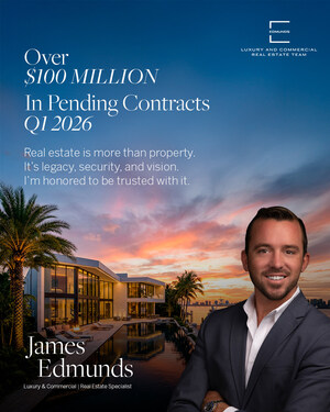 James Edmunds Surpasses $100 Million in Q1 2026, Setting New Benchmark Across Luxury and Commercial Real Estate