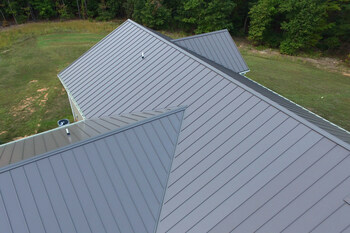 Elite Series Standing Seam metal roof in Grey.