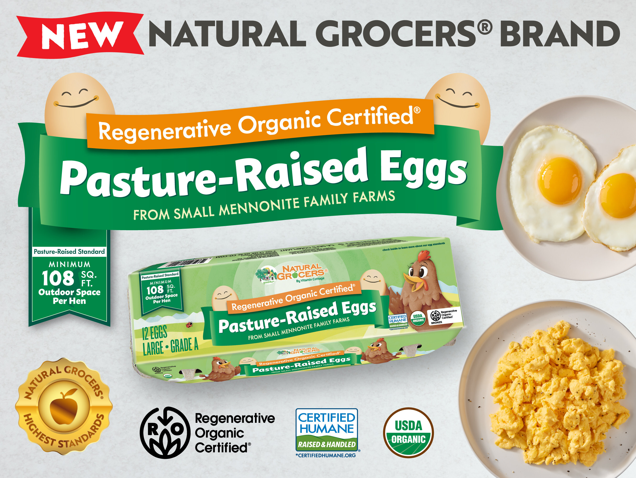 Regenerative Organic Pasture Raised Eggs