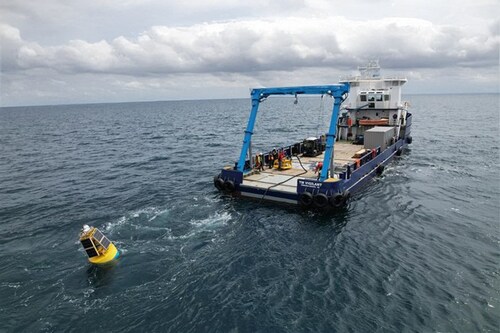 SeaPicket - a moored persistent acoustic surveillance system - deployed from ThayerMahan's Vigilant OSV, featuring ThayerMahan operations crew on deck. SeaPicket detects, classifies, and reports on maritime contacts of interest in near-real time. SeaPicket - a moored persistent acoustic surveillance system - deployed from ThayerMahan's Vigilant OSV, featuring ThayerMahan operations crew on deck. SeaPicket detects, classifies, and reports on maritime contacts of interest in near-real time.
