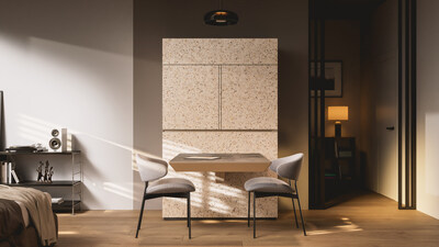 With â€˜Miele Compact Living: Kitchen Unit powered by Hettichâ€™, Miele presents a design study for highly functional and flexible kitchen solutions in even the smallest spaces. By combining appliances with adaptable furniture systems, the concept addresses the growing demand for efficient urban living without compromising on performance or design. (Photo: Miele)