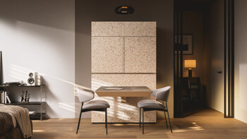 With ‘Miele Compact Living: Kitchen Unit powered by Hettich’, Miele presents a design study for highly functional and flexible kitchen solutions in even the smallest spaces. By combining appliances with adaptable furniture systems, the concept addresses the growing demand for efficient urban living without compromising on performance or design. (Photo: Miele)