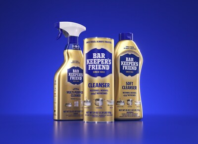 Bar Keeper's Friend unveils new visual brand identity across the full product portfolio including its powder cleanser, soft cleanser and multi-purpose cleaner.