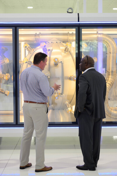 Guests at AMPERA’s grand opening event get a firsthand look at the next-generation micronuclear technology.