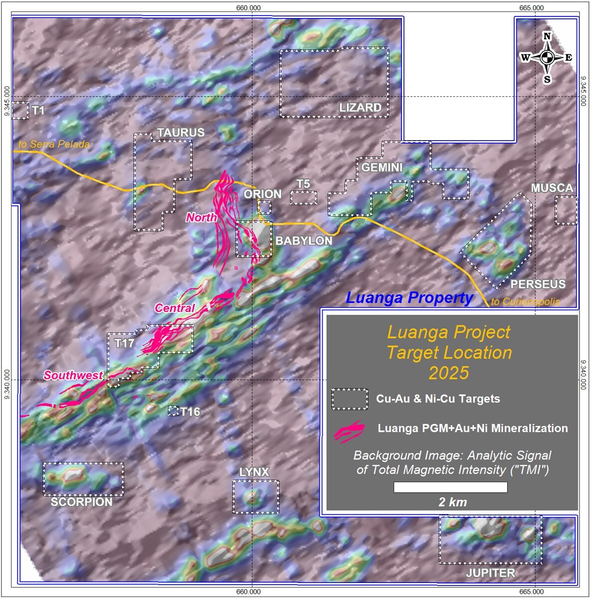 Figure 1 – Luanga mineral property and current targets (CNW Group/Bravo Mining Corp.) Figure 1 – Luanga mineral property and current targets (CNW Group/Bravo Mining Corp.)