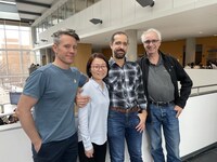 Hugo Lavoie, Ting Jin, Driss Lajoie et Marc Therrien | Photo : IRIC (Groupe CNW/Québec Science)