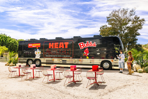 Ten single and spicy personalities will board the Buldak Bus as they journey to Indio, CA, and to the desert’s hottest parties, while being tested for compatibility, chemistry, and their tolerance of Buldak’s signature heat along the way. Ten single and spicy personalities will board the Buldak Bus as they journey to Indio, CA, and to the desert’s hottest parties, while being tested for compatibility, chemistry, and their tolerance of Buldak’s signature heat along the way.