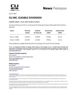 CU INC. ELIGIBLE DIVIDENDS